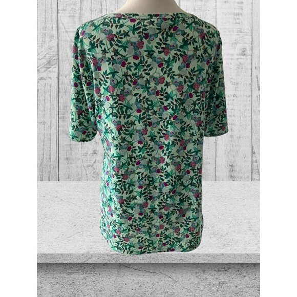 Lularoe GIGI fitted short sleeve spandex pullover green floral top ladies XL - Picture 6 of 10